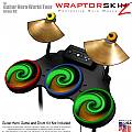 Alecias Swirl 01 Green Skin by WraptorSkinz fits Guitar Hero 4 World Tour Drum Set for Nintendo Wii, XBOX 360, PS2 & PS3 (DRUMS NOT INCLUDED)