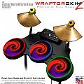 Alecias Swirl 01 Red Skin by WraptorSkinz fits Guitar Hero 4 World Tour Drum Set for Nintendo Wii, XBOX 360, PS2 & PS3 (DRUMS NOT INCLUDED)