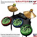 Alecias Swirl 02 Green Skin by WraptorSkinz fits Guitar Hero 4 World Tour Drum Set for Nintendo Wii, XBOX 360, PS2 & PS3 (DRUMS NOT INCLUDED)