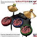 Alecias Swirl 02 Red Skin by WraptorSkinz fits Guitar Hero 4 World Tour Drum Set for Nintendo Wii, XBOX 360, PS2 & PS3 (DRUMS NOT INCLUDED)