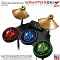 Barbwire Heart Colors Skin by WraptorSkinz fits Guitar Hero 4 World Tour Drum Set for Nintendo Wii, XBOX 360, PS2 & PS3 (DRUMS NOT INCLUDED)