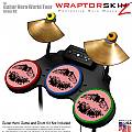 Big Kiss Lips Black on Pink Skin by WraptorSkinz fits Guitar Hero 4 World Tour Drum Set for Nintendo Wii, XBOX 360, PS2 & PS3 (DRUMS NOT INCLUDED)
