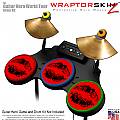 Big Kiss Lips Black on Red Skin by WraptorSkinz fits Guitar Hero 4 World Tour Drum Set for Nintendo Wii, XBOX 360, PS2 & PS3 (DRUMS NOT INCLUDED)