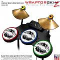 Big Kiss Lips Black on White Skin by WraptorSkinz fits Guitar Hero 4 World Tour Drum Set for Nintendo Wii, XBOX 360, PS2 & PS3 (DRUMS NOT INCLUDED)