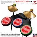 Big Kiss Lips Red on Pink Skin by WraptorSkinz fits Guitar Hero 4 World Tour Drum Set for Nintendo Wii, XBOX 360, PS2 & PS3 (DRUMS NOT INCLUDED)