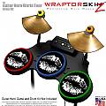 Big Kiss Lips White on Black Skin by WraptorSkinz fits Guitar Hero 4 World Tour Drum Set for Nintendo Wii, XBOX 360, PS2 & PS3 (DRUMS NOT INCLUDED)