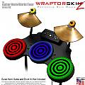 Bullseye Colors and Black Skin by WraptorSkinz fits Guitar Hero 4 World Tour Drum Set for Nintendo Wii, XBOX 360, PS2 & PS3 (DRUMS NOT INCLUDED)