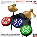 Bullseye Colors and White Skin by WraptorSkinz fits Guitar Hero 4 World Tour Drum Set for Nintendo Wii, XBOX 360, PS2 & PS3 (DRUMS NOT INCLUDED)