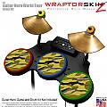 Camouflage Yellow Skin by WraptorSkinz fits Guitar Hero 4 World Tour Drum Set for Nintendo Wii, XBOX 360, PS2 & PS3 (DRUMS NOT INCLUDED)