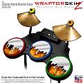 Chrome Drip on Fire Skin by WraptorSkinz fits Guitar Hero 4 World Tour Drum Set for Nintendo Wii, XBOX 360, PS2 & PS3 (DRUMS NOT INCLUDED)