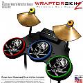 Chrome Skull on Black Skin by WraptorSkinz fits Guitar Hero 4 World Tour Drum Set for Nintendo Wii, XBOX 360, PS2 & PS3 (DRUMS NOT INCLUDED)