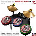 Chrome Skull on Pink Skin by WraptorSkinz fits Guitar Hero 4 World Tour Drum Set for Nintendo Wii, XBOX 360, PS2 & PS3 (DRUMS NOT INCLUDED)
