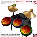 Fire on Black Skin by WraptorSkinz fits Guitar Hero 4 World Tour Drum Set for Nintendo Wii, XBOX 360, PS2 & PS3 (DRUMS NOT INCLUDED)