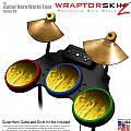 Fire Yellow Skin by WraptorSkinz fits Guitar Hero 4 World Tour Drum Set for Nintendo Wii, XBOX 360, PS2 & PS3 (DRUMS NOT INCLUDED)