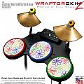 Kearas Flowers on White Skin by WraptorSkinz fits Guitar Hero 4 World Tour Drum Set for Nintendo Wii, XBOX 360, PS2 & PS3 (DRUMS NOT INCLUDED)