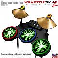 Lightning Green Skin by WraptorSkinz fits Guitar Hero 4 World Tour Drum Set for Nintendo Wii, XBOX 360, PS2 & PS3 (DRUMS NOT INCLUDED)