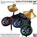 Metal Flames Blue Skin by WraptorSkinz fits Guitar Hero 4 World Tour Drum Set for Nintendo Wii, XBOX 360, PS2 & PS3 (DRUMS NOT INCLUDED)