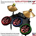Metal Flames Red Skin by WraptorSkinz fits Guitar Hero 4 World Tour Drum Set for Nintendo Wii, XBOX 360, PS2 & PS3 (DRUMS NOT INCLUDED)
