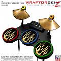 Metal Flames Yellow Skin by WraptorSkinz fits Guitar Hero 4 World Tour Drum Set for Nintendo Wii, XBOX 360, PS2 & PS3 (DRUMS NOT INCLUDED)