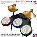 Neon Swoosh on White Skin by WraptorSkinz fits Guitar Hero 4 World Tour Drum Set for Nintendo Wii, XBOX 360, PS2 & PS3 (DRUMS NOT INCLUDED)