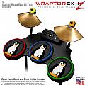 Penguins on Black Skin by WraptorSkinz fits Guitar Hero 4 World Tour Drum Set for Nintendo Wii, XBOX 360, PS2 & PS3 (DRUMS NOT INCLUDED)