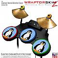 Penguins on Blue Skin by WraptorSkinz fits Guitar Hero 4 World Tour Drum Set for Nintendo Wii, XBOX 360, PS2 & PS3 (DRUMS NOT INCLUDED)