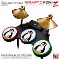 Penguins on White Skin by WraptorSkinz fits Guitar Hero 4 World Tour Drum Set for Nintendo Wii, XBOX 360, PS2 & PS3 (DRUMS NOT INCLUDED)
