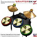 Radioactive Yellow Skin by WraptorSkinz fits Guitar Hero 4 World Tour Drum Set for Nintendo Wii, XBOX 360, PS2 & PS3 (DRUMS NOT INCLUDED)