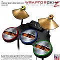 Ripped Metal Fire Skin by WraptorSkinz fits Guitar Hero 4 World Tour Drum Set for Nintendo Wii, XBOX 360, PS2 & PS3 (DRUMS NOT INCLUDED)