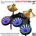 Rising Sun Blue Skin by WraptorSkinz fits Guitar Hero 4 World Tour Drum Set for Nintendo Wii, XBOX 360, PS2 & PS3 (DRUMS NOT INCLUDED)