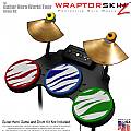 Zebra Stripes Colors Skin by WraptorSkinz fits Guitar Hero 4 World Tour Drum Set for Nintendo Wii, XBOX 360, PS2 & PS3 (DRUMS NOT INCLUDED)