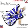 Rising Sun Blue WraptorSkinz  Skin fits Rock Band Stratocaster Guitar for Nintendo Wii, XBOX 360, PS2 & PS3 (GUITAR NOT INCLUDED)