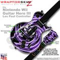 Alecias Swirl 02 Purple Skin by WraptorSkinz TM fits Nintendo Wii Guitar Hero III (3) Les Paul Controller (GUITAR NOT INCLUDED)