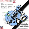 Penguins on Blue Skin by WraptorSkinz TM fits Nintendo Wii Guitar Hero III (3) Les Paul Controller (GUITAR NOT INCLUDED)