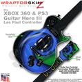Alecias Swirl 01 Blue WraptorSkinz  Skin fits XBOX 360 & PS3 Guitar Hero III Les Paul Controller (GUITAR NOT INCLUDED)