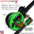 Alecias Swirl 01 Green WraptorSkinz  Skin fits XBOX 360 & PS3 Guitar Hero III Les Paul Controller (GUITAR NOT INCLUDED)