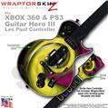 Alecias Swirl 01 Yellow WraptorSkinz  Skin fits XBOX 360 & PS3 Guitar Hero III Les Paul Controller (GUITAR NOT INCLUDED)