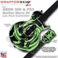Alecias Swirl 02 Green WraptorSkinz  Skin fits XBOX 360 & PS3 Guitar Hero III Les Paul Controller (GUITAR NOT INCLUDED)