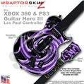 Alecias Swirl 02 Purple WraptorSkinz  Skin fits XBOX 360 & PS3 Guitar Hero III Les Paul Controller (GUITAR NOT INCLUDED)