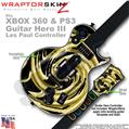 Alecias Swirl 02 Yellow WraptorSkinz  Skin fits XBOX 360 & PS3 Guitar Hero III Les Paul Controller (GUITAR NOT INCLUDED)