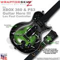 Barbwire Heart Green WraptorSkinz  Skin fits XBOX 360 & PS3 Guitar Hero III Les Paul Controller (GUITAR NOT INCLUDED)