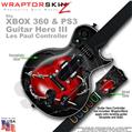 Barbwire Heart Red WraptorSkinz  Skin fits XBOX 360 & PS3 Guitar Hero III Les Paul Controller (GUITAR NOT INCLUDED)