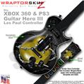 Barbwire Heart Yellow WraptorSkinz  Skin fits XBOX 360 & PS3 Guitar Hero III Les Paul Controller (GUITAR NOT INCLUDED)