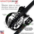 Big Kiss Lips White on Black WraptorSkinz  Skin fits XBOX 360 & PS3 Guitar Hero III Les Paul Controller (GUITAR NOT INCLUDED)