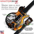Chrome Skulls on Fire WraptorSkinz  Skin fits XBOX 360 & PS3 Guitar Hero III Les Paul Controller (GUITAR NOT INCLUDED)