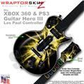 Lightning Yellow WraptorSkinz  Skin fits XBOX 360 & PS3 Guitar Hero III Les Paul Controller (GUITAR NOT INCLUDED)