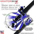 Rising Sun Blue WraptorSkinz  Skin fits XBOX 360 & PS3 Guitar Hero III Les Paul Controller (GUITAR NOT INCLUDED)