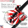 Rising Sun Red WraptorSkinz  Skin fits XBOX 360 & PS3 Guitar Hero III Les Paul Controller (GUITAR NOT INCLUDED)