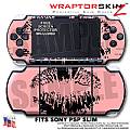 Big Kiss Lips Black on Pink WraptorSkinz  Decal Style Skin fits Sony PSP Slim (PSP 2000)
