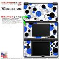 Nintendo DSi Skin - Lots of Dots Blue on White Skin Kit